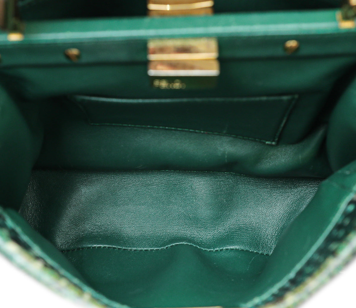 Fendi Green Python Iconic Peekaboo Mini Bag