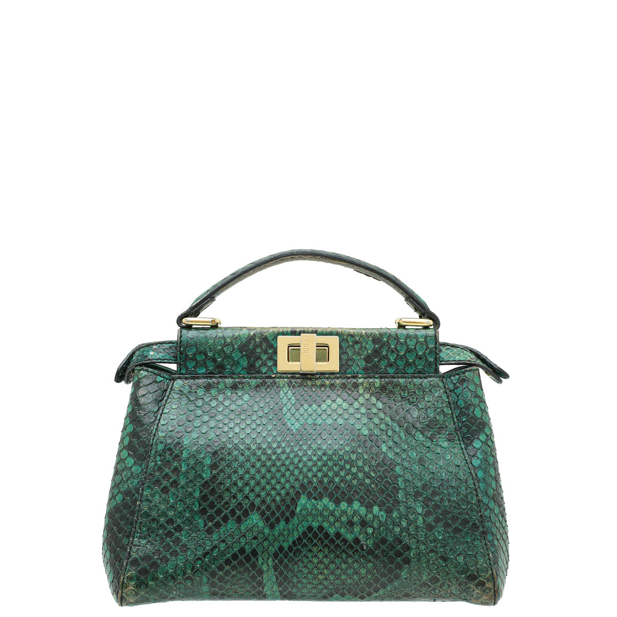 Fendi Green Python Iconic Peekaboo Mini Bag