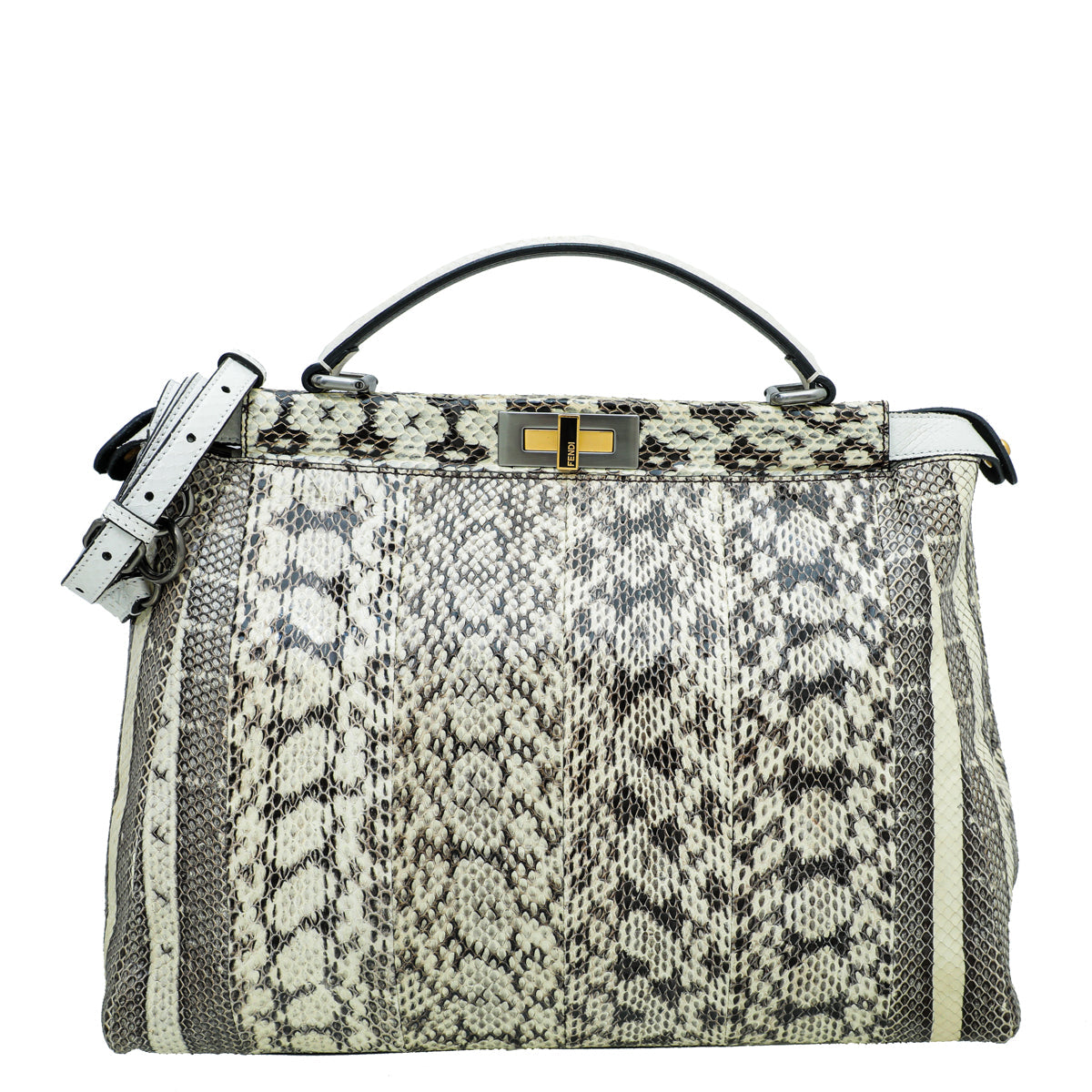 Fendi Roccia Watersnake Peekaboo Large Bag