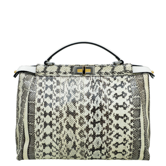 Fendi Roccia Watersnake Peekaboo Large Bag