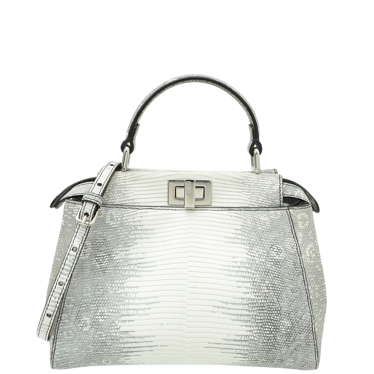 Fendi Bicolor Lizard Mini Peekaboo Bag