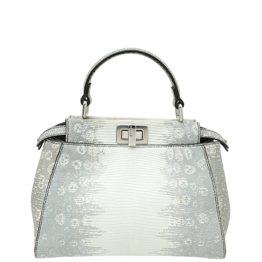 Fendi Bicolor Lizard Mini Peekaboo Bag