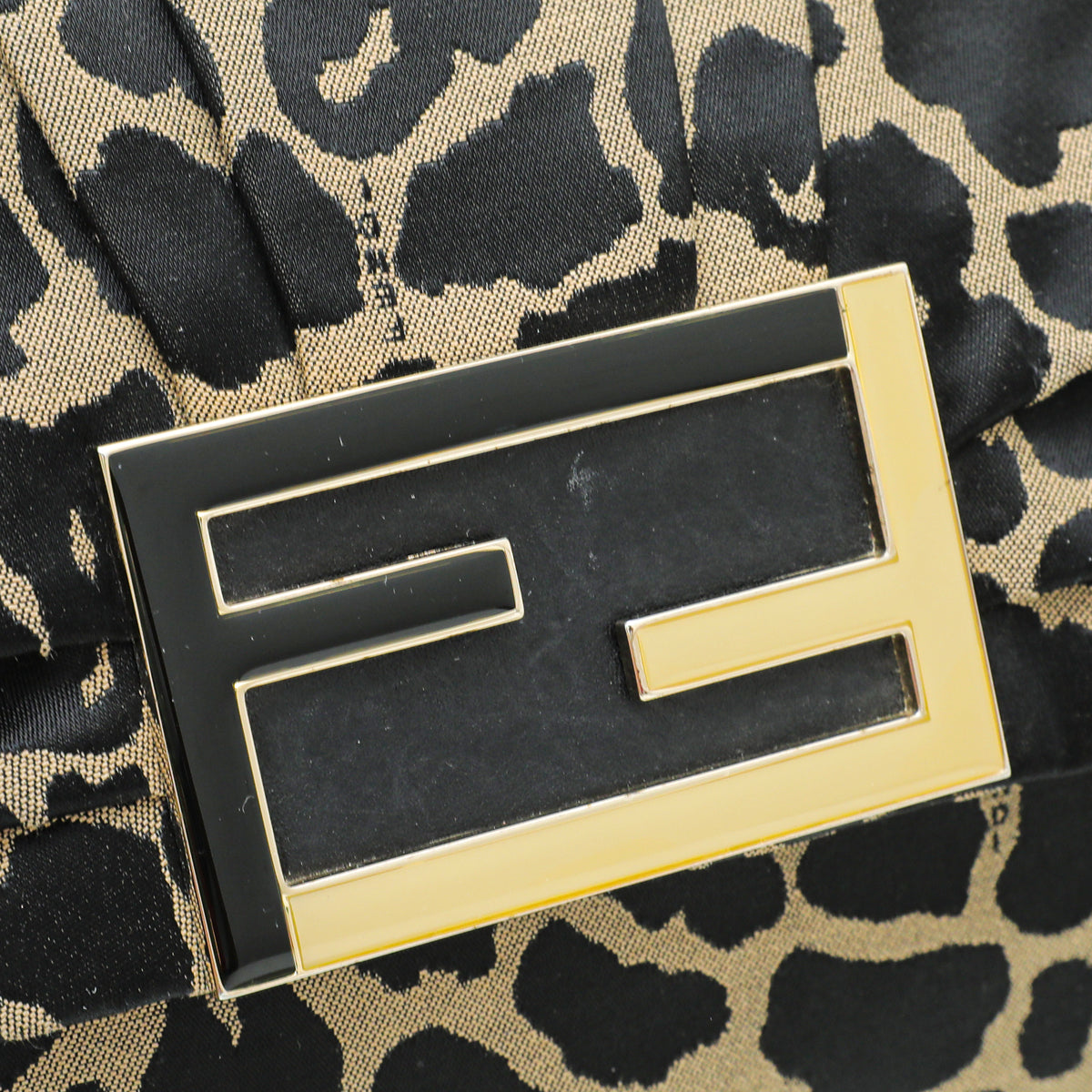 Fendi Bicolor Leopard Print Mia Large Flap Bag