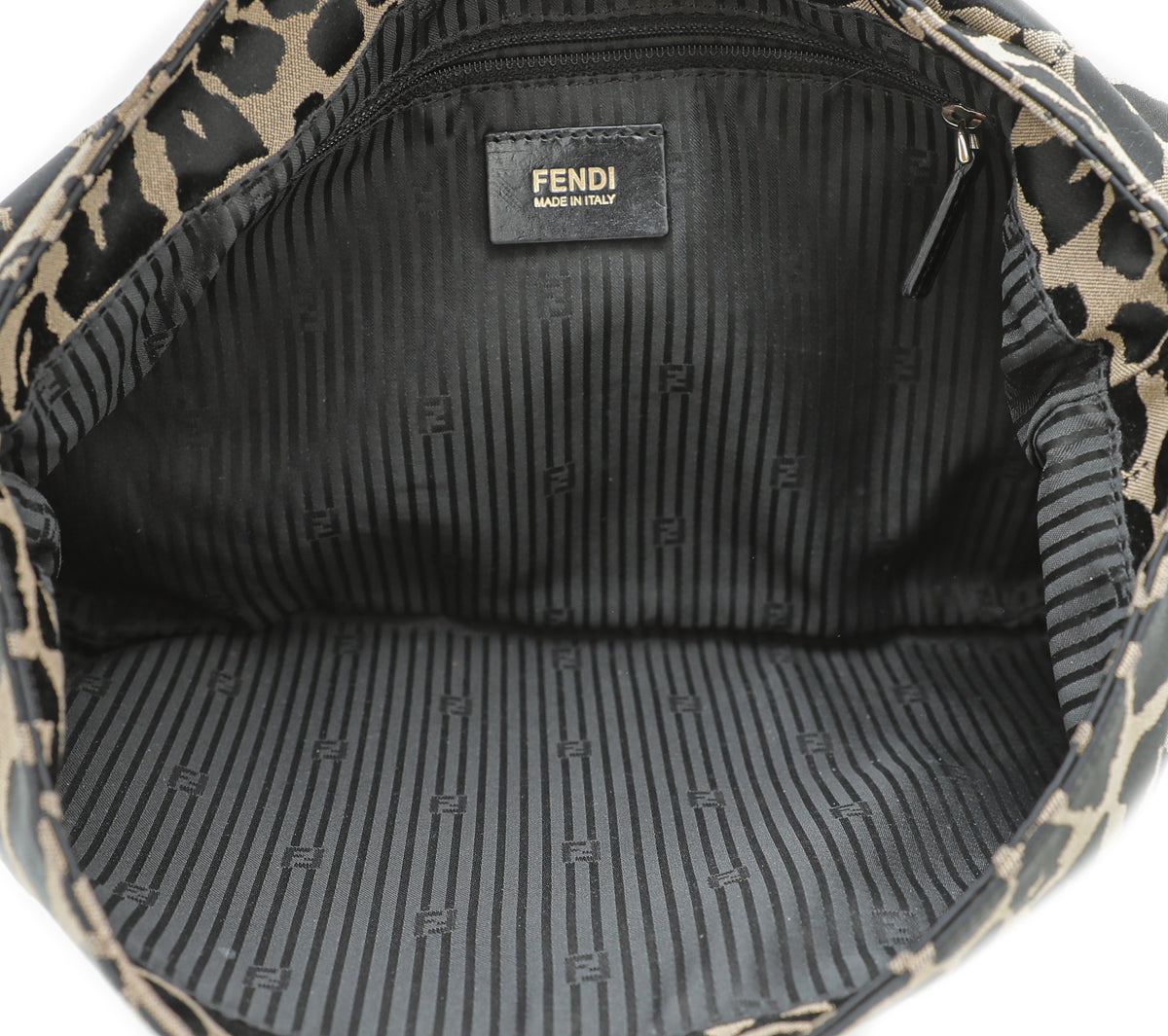 Fendi Bicolor Leopard Print Mia Large Flap Bag