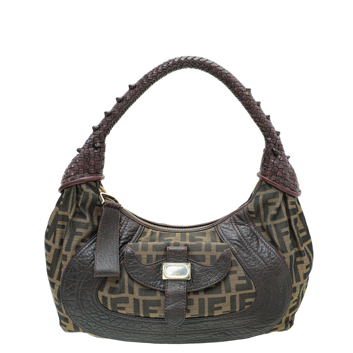 Fendi Tobacco Zucca Nappa Spy Hobo Bag