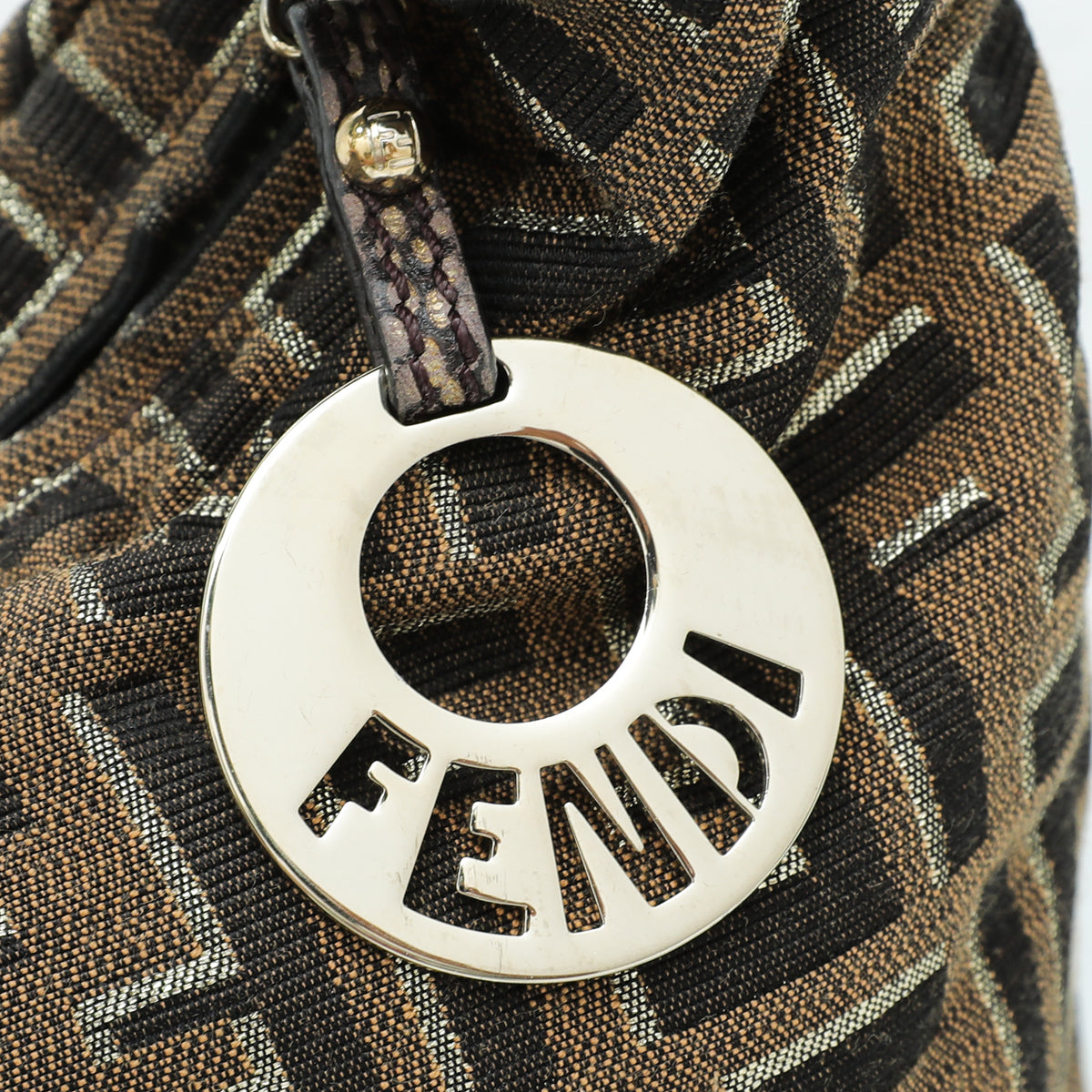 Fendi Metallic Tobacco Zucca Chef Chain Hobo Bag