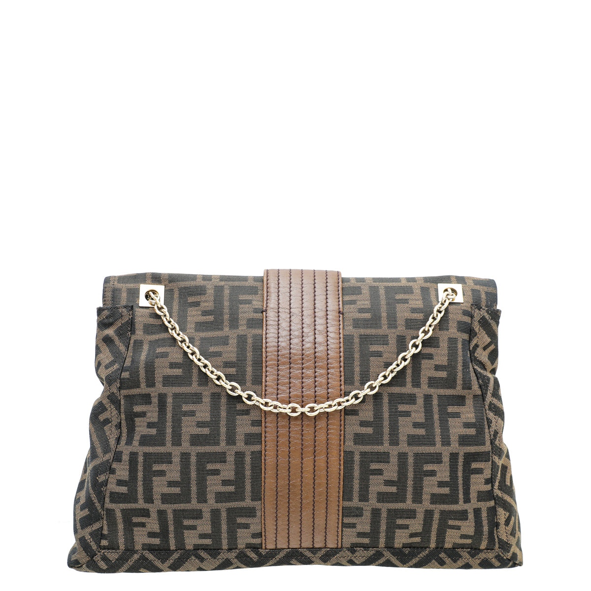 Fendi Tobacco Zucca Baguette Maxi Flap Bag