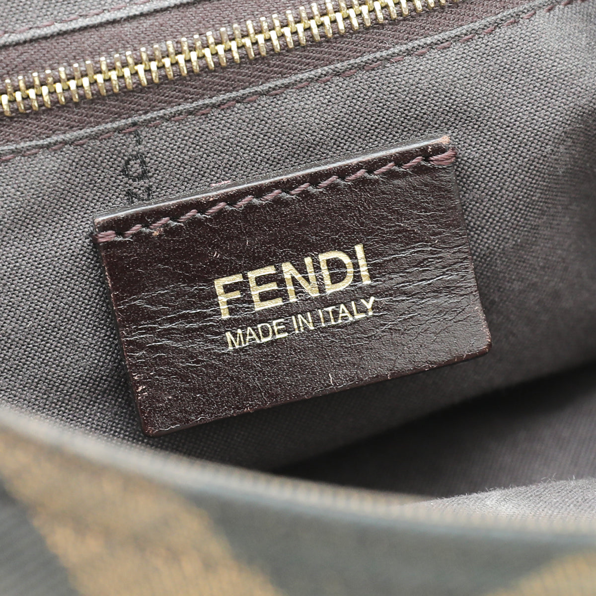 Fendi Tobacco Zucca Maxi Baguette Flap Large Bag