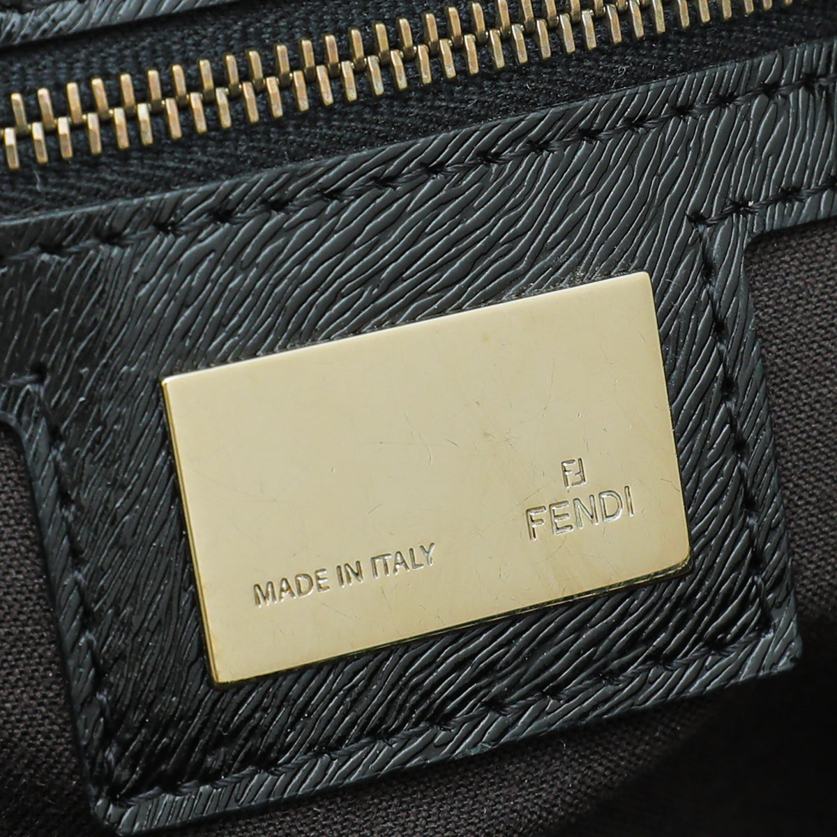 Fendi Black Zucca Chef Chain Hobo Bag