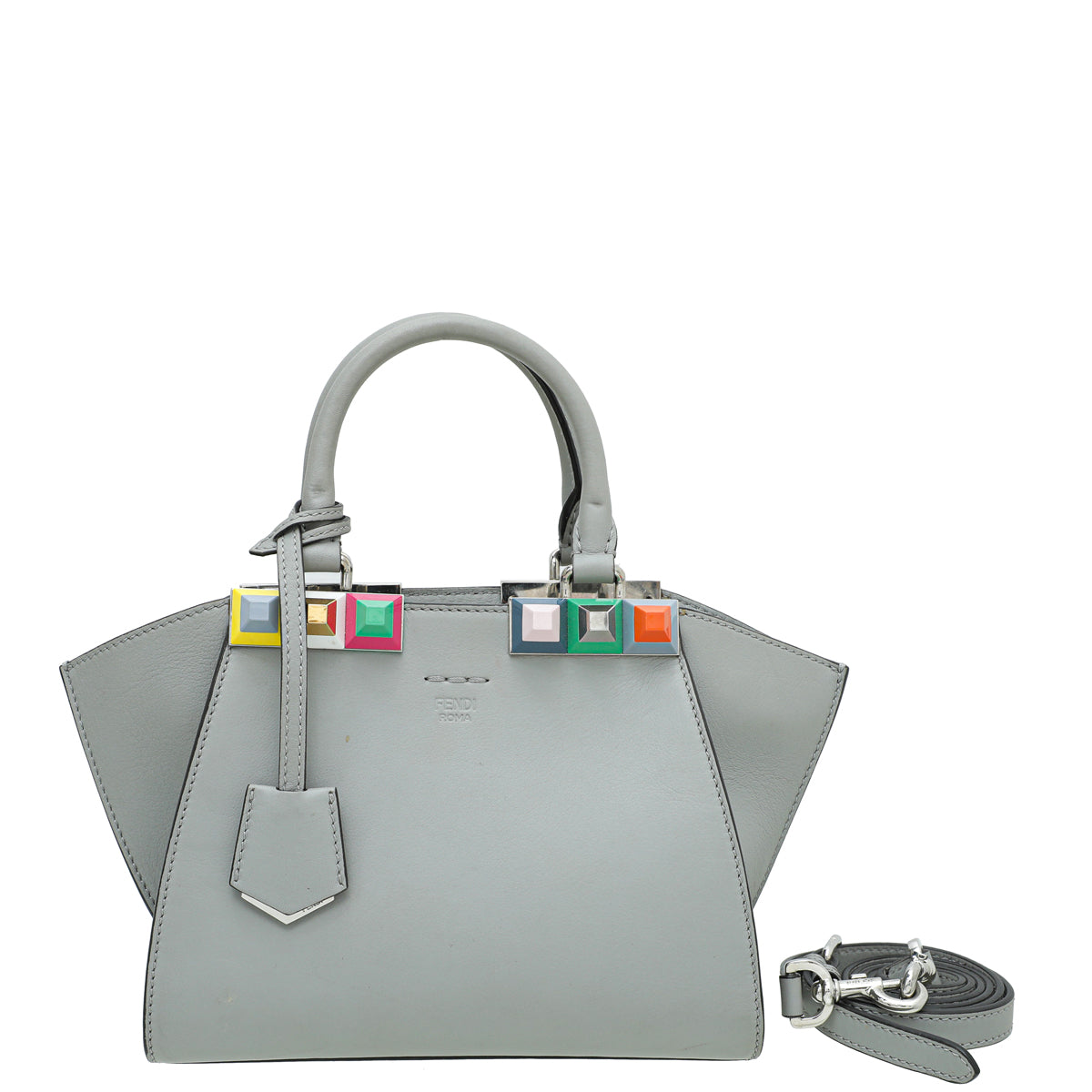 Fendi Grey 3 Jours Studded Petite Bag