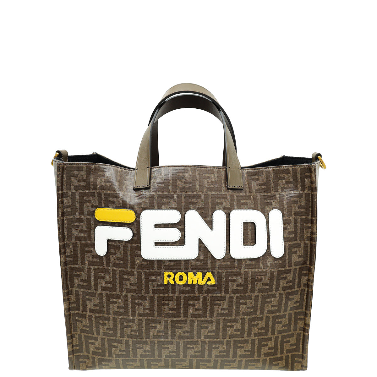 Fendi Tricolor Zucca Mania Glazed Shopping Tote Large Bag