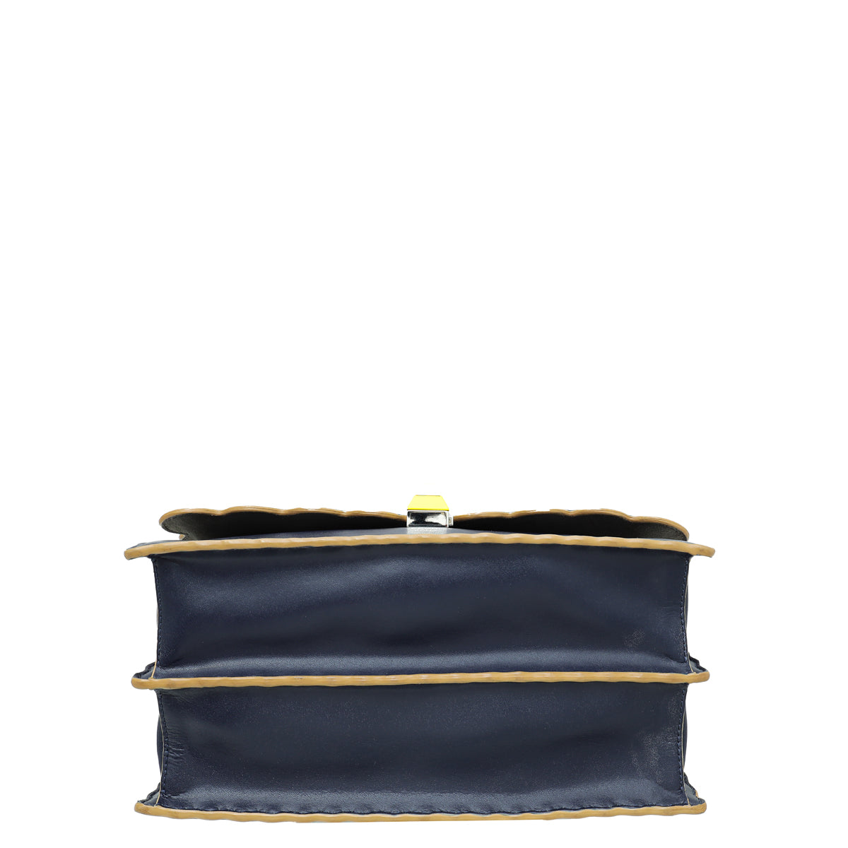 Fendi Navy Blue Kan I Scalloped Medium Shoulder Bag