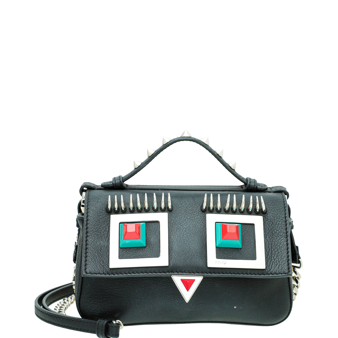 Fendi Bicolor Double Baguette Micro Face Studs Bag