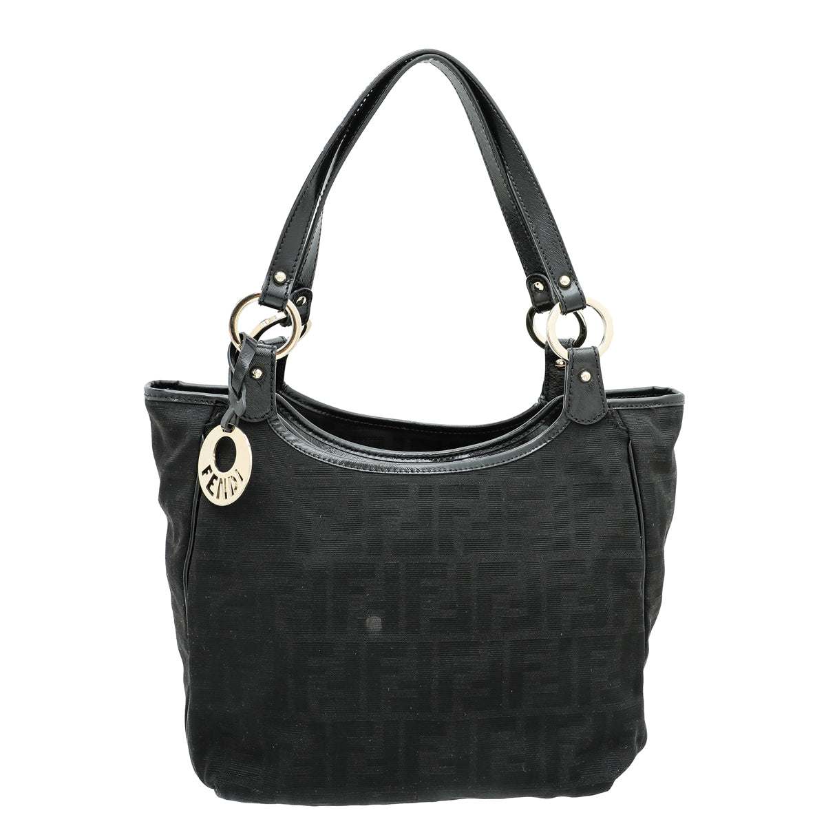 Fendi Black Zucca Chef Shopper Small Tote Bag