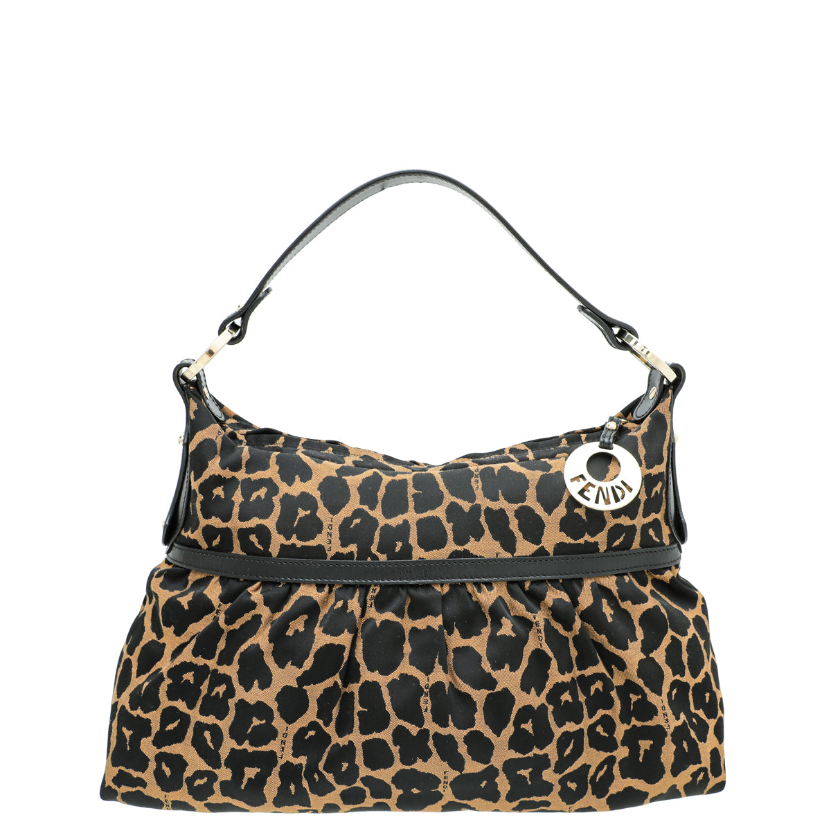 Fendi Bicolor Leopard Chef Medium Shoulder Bag