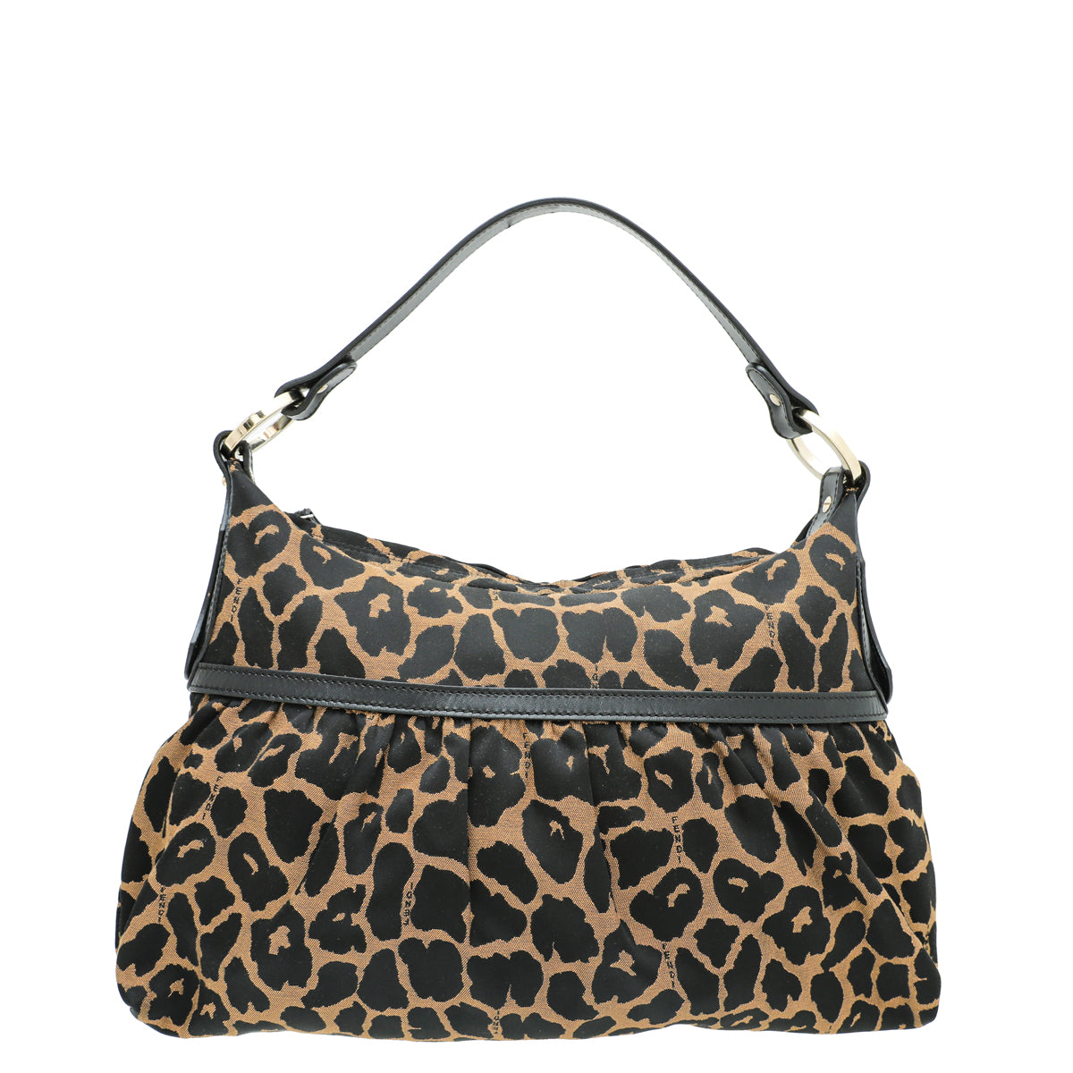 Fendi Bicolor Leopard Chef Medium Shoulder Bag