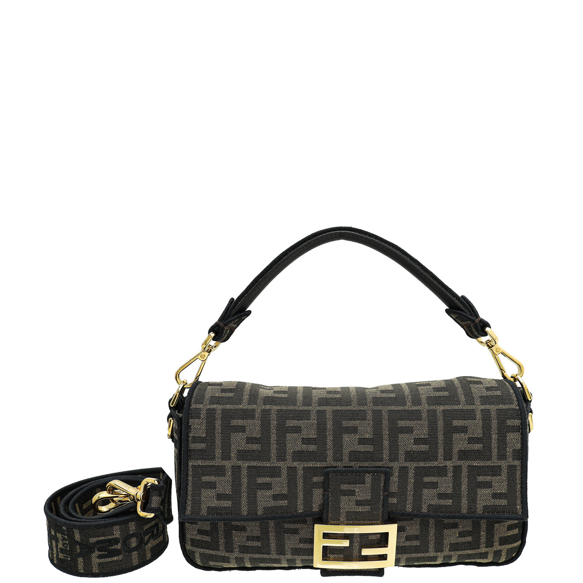 Fendi Tobacco FF Zucca Baguette Medium Bag