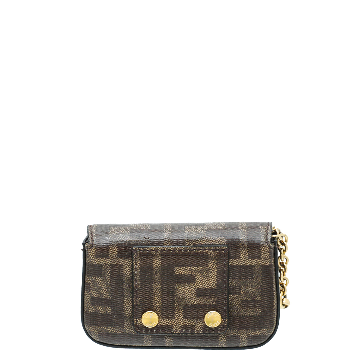 Fendi Brown FF 1974 Nano Baguette Charm W/ Chain