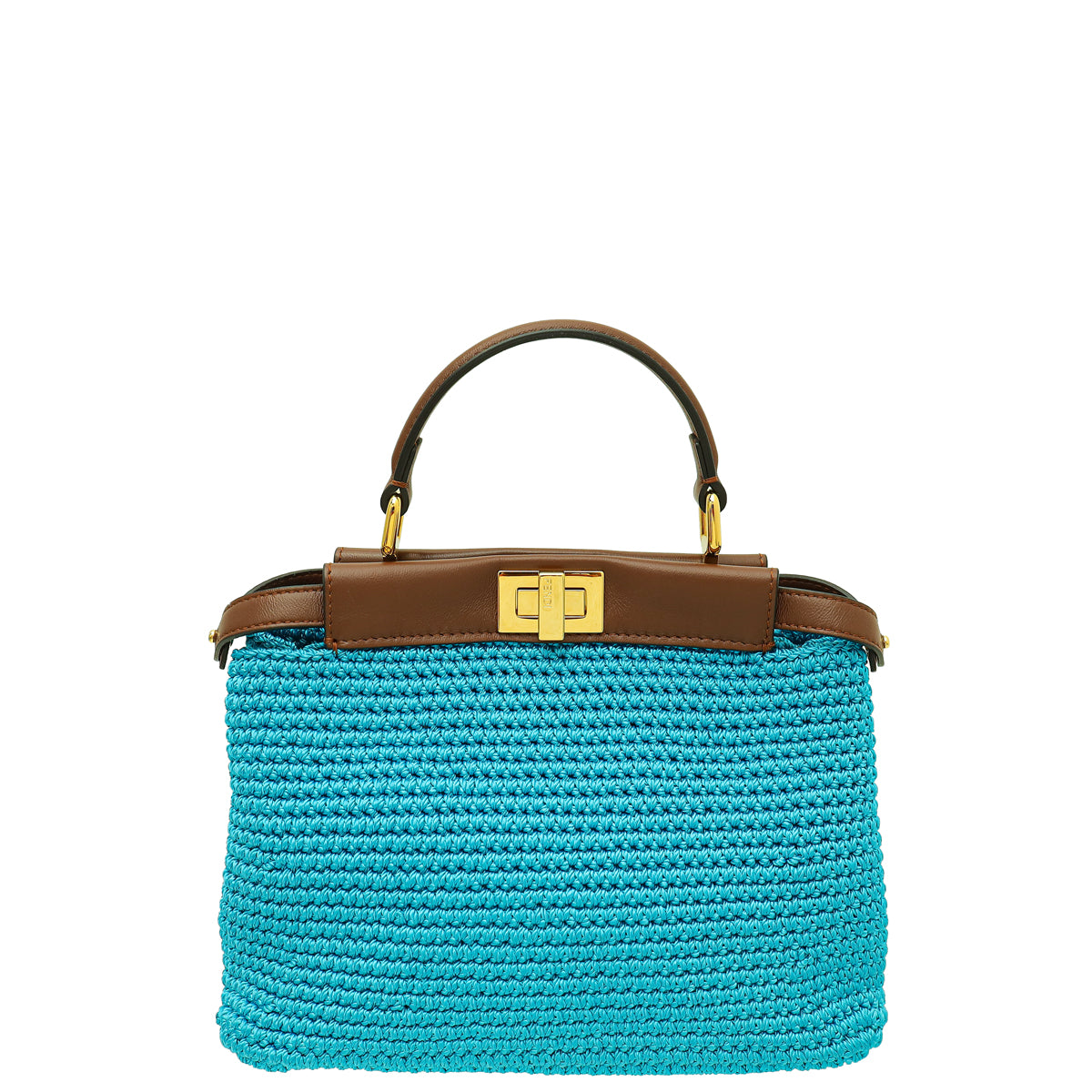 Fendi Bicolor Peekaboo Cotton Crochet Mini Bag