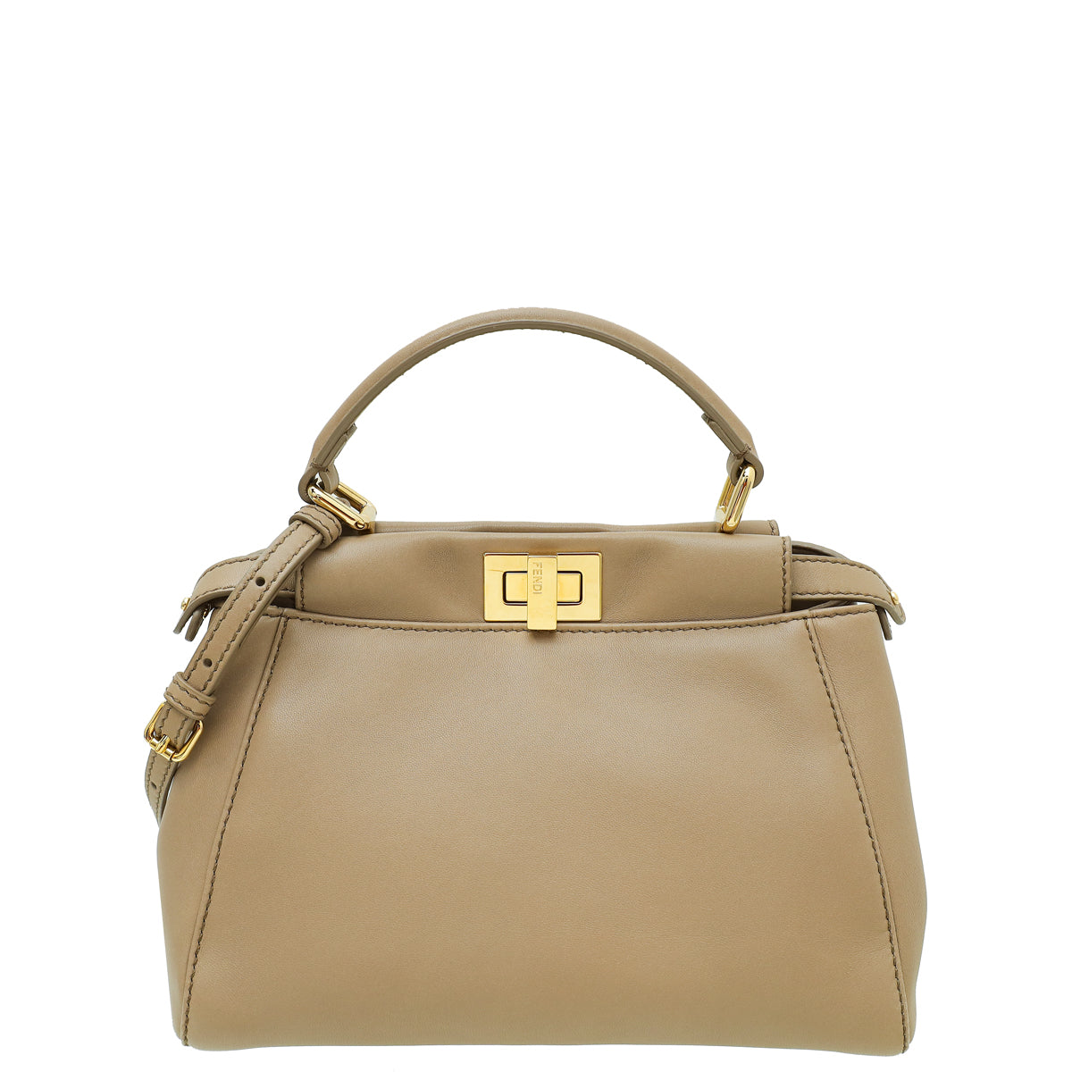 Fendi Taupe Peekaboo Mini Bag