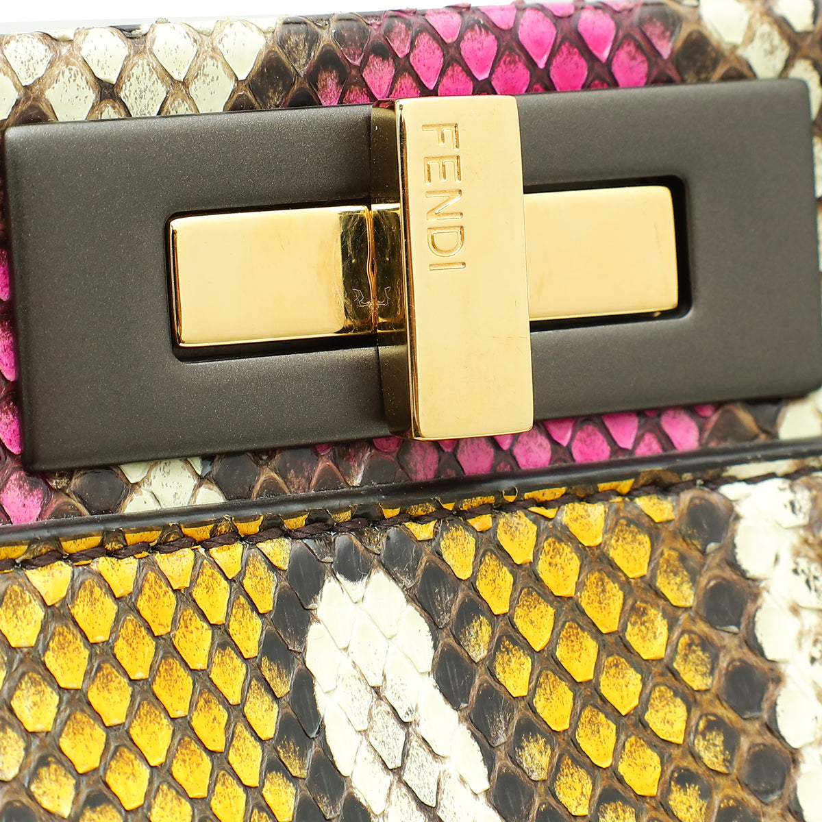 Fendi Multicolor Python Peekaboo Regular Bag