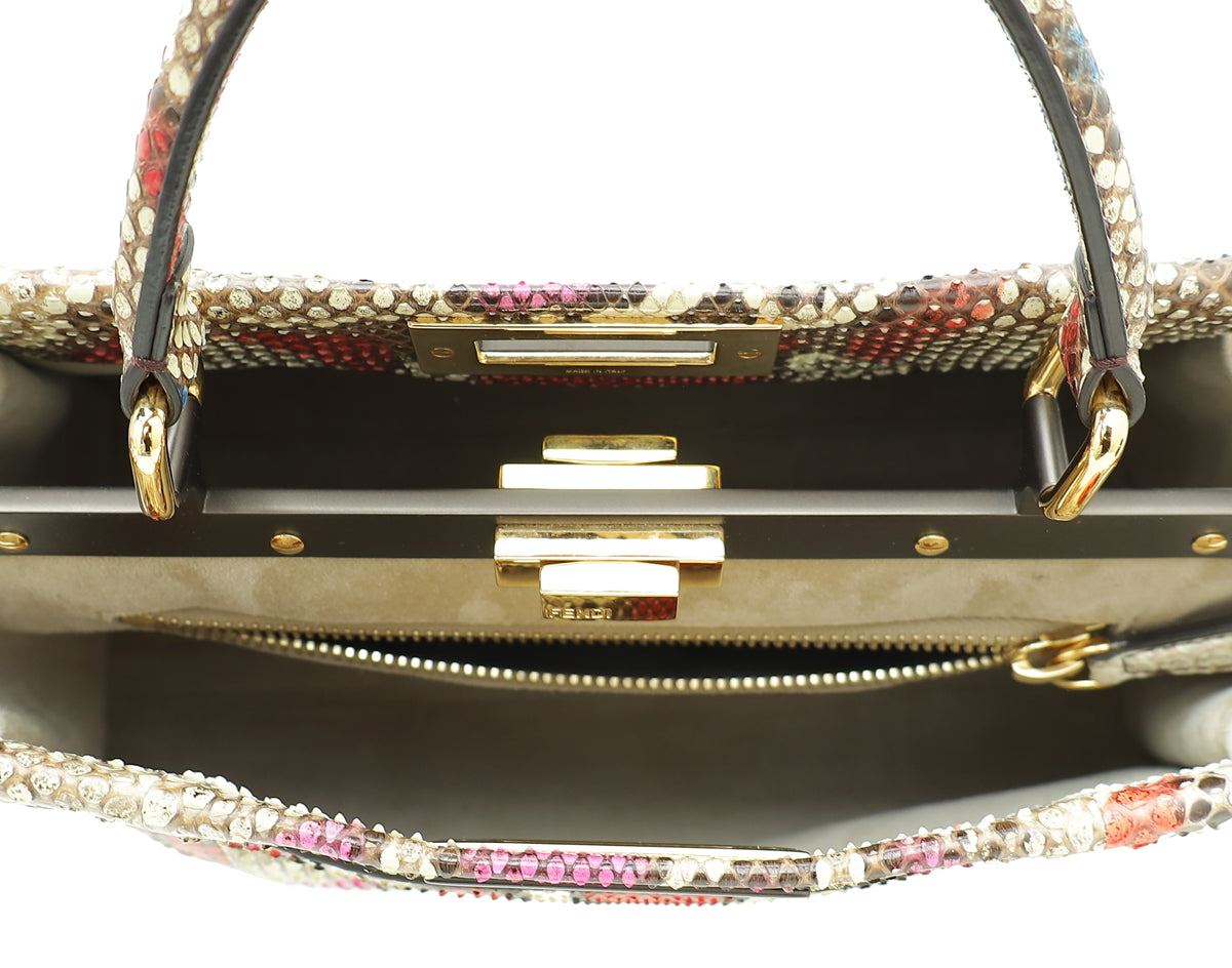 Fendi Multicolor Python Peekaboo Regular Bag