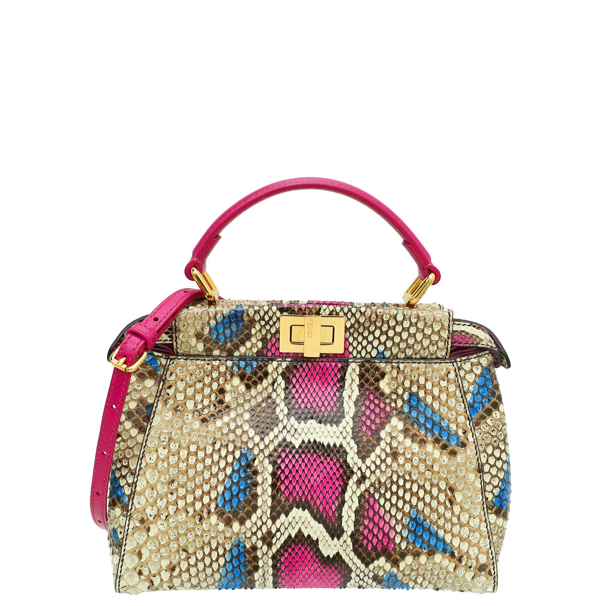 Fendi Multicolor Python Mini Peekaboo Bag