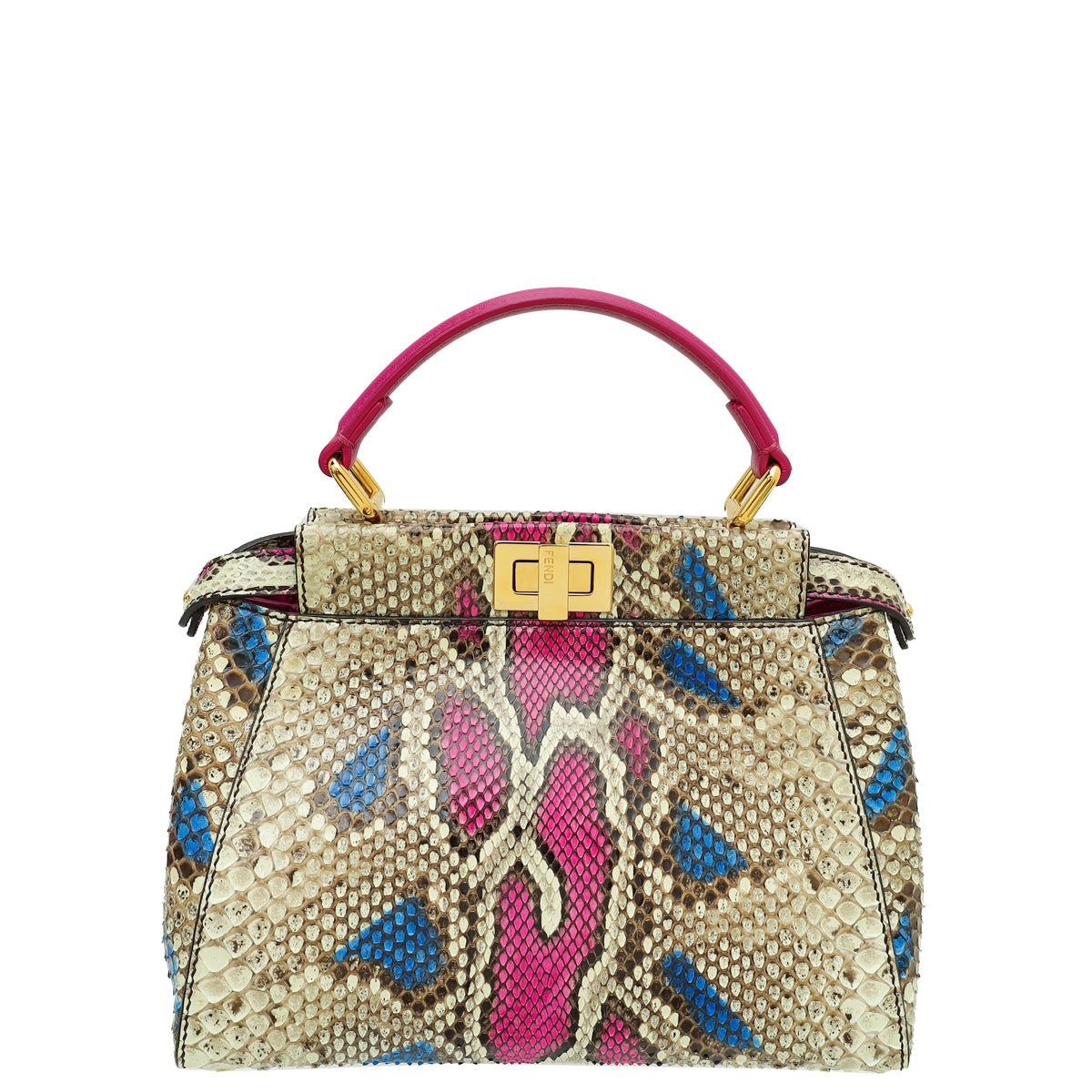 Fendi Multicolor Python Mini Peekaboo Bag