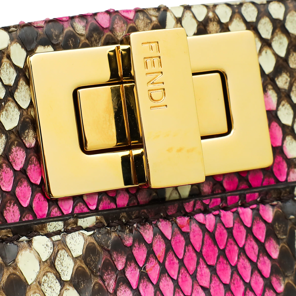 Fendi Multicolor Python Mini Peekaboo Bag