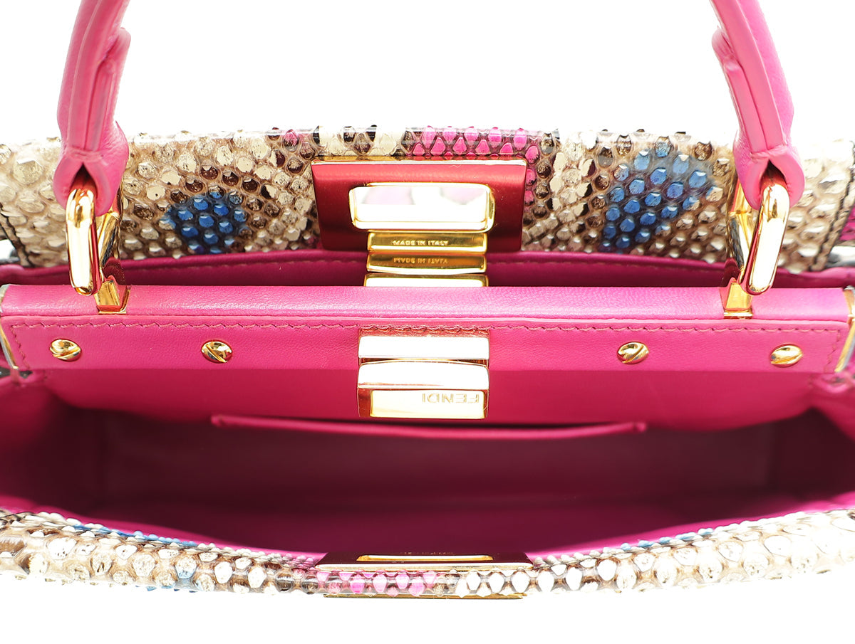 Fendi Multicolor Python Mini Peekaboo Bag