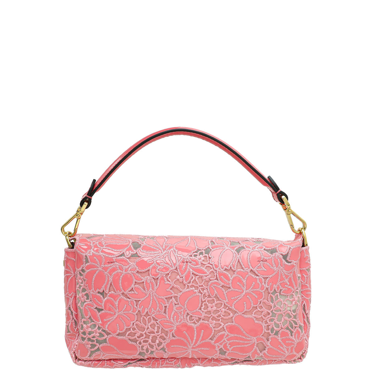 Fendi Pink Baguette Embroidered Medium Bag