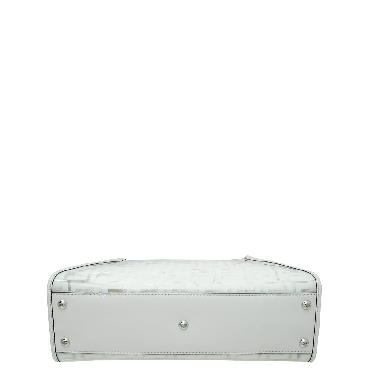 Fendi White Peekaboo FF Zucca Clear PVC Perspex Regular Handle Bag