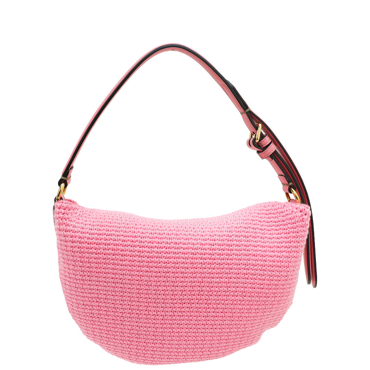 Fendi Pink FF Croissant Crochet Small Bag