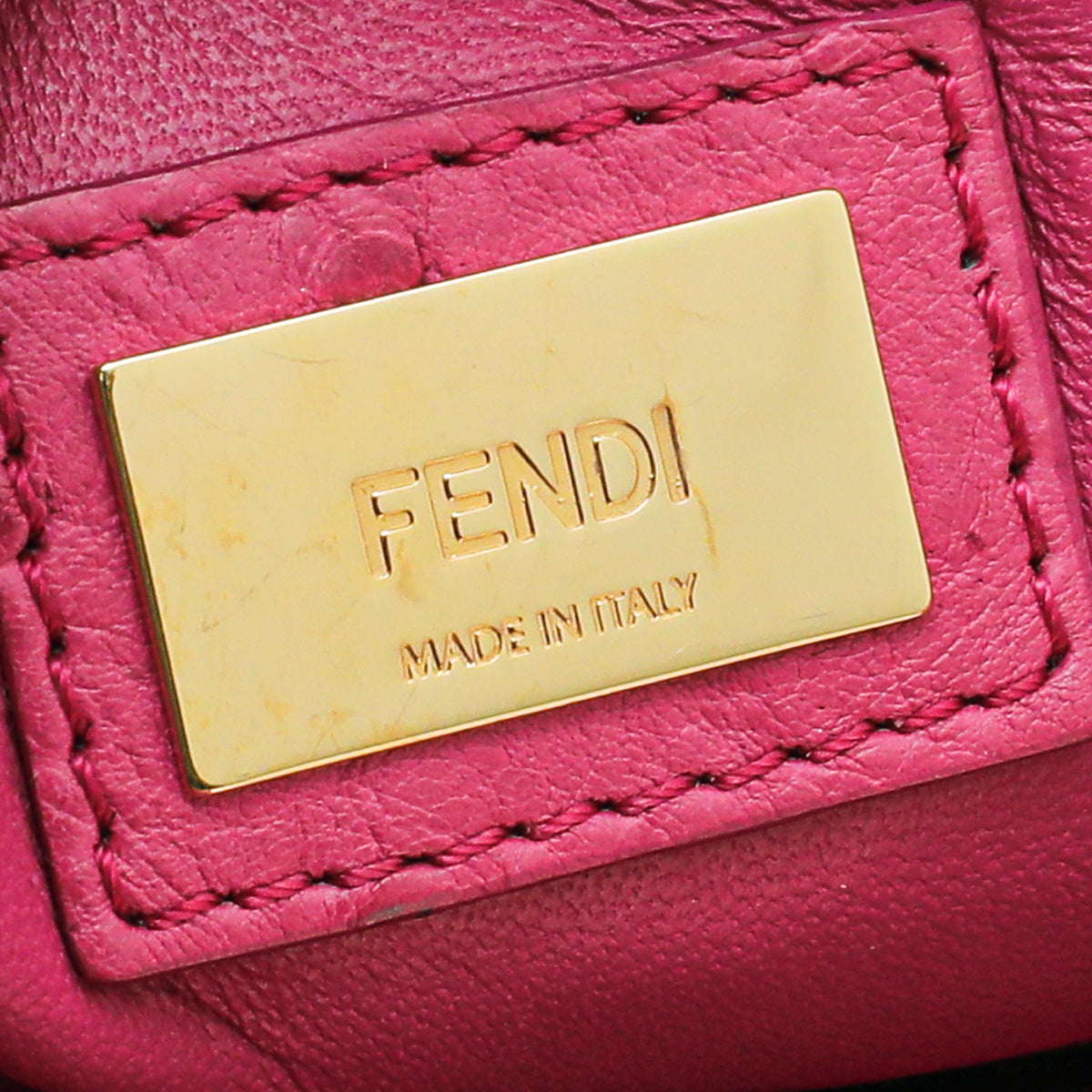 Fendi Fuchsia Ostrich Mini Peekaboo Bag