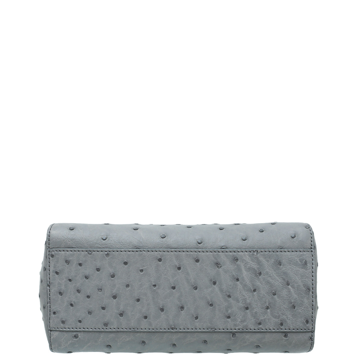 Fendi Grey Ostrich Mini Peekaboo Bag