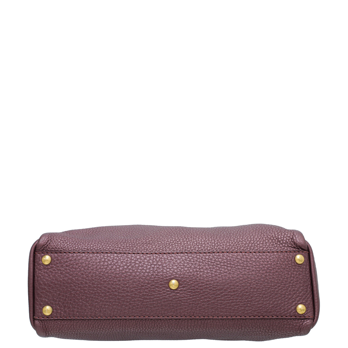 Fendi Metallic Burgundy Selleria Iconic Peekaboo Regular Bag