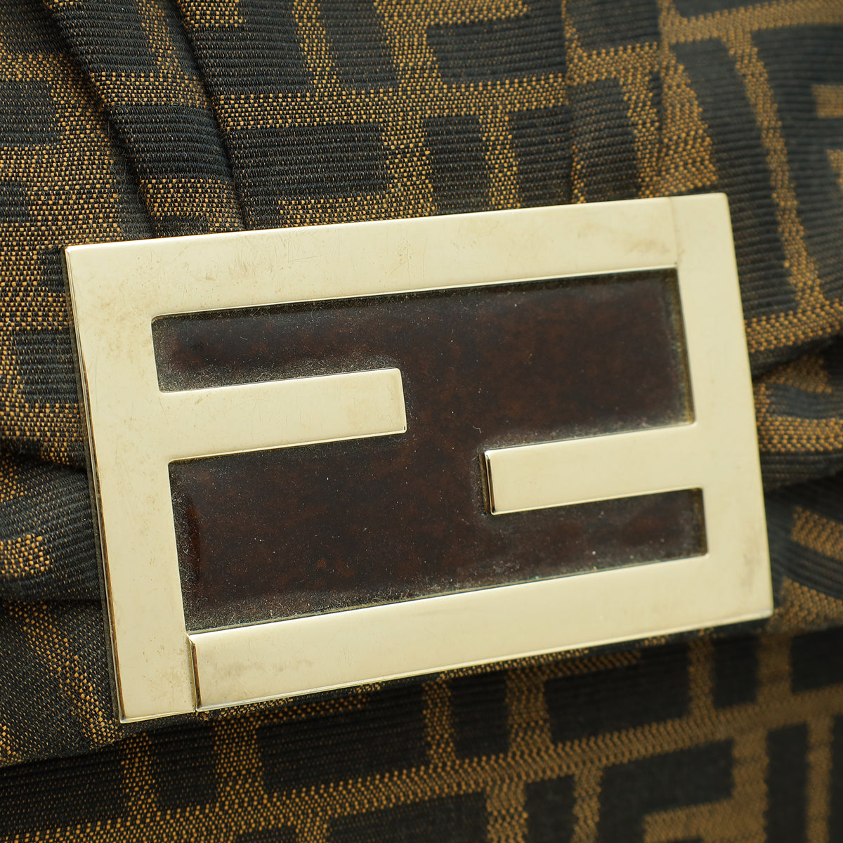 Fendi Tobacco Zucca Mia Flap Shoulder Bag