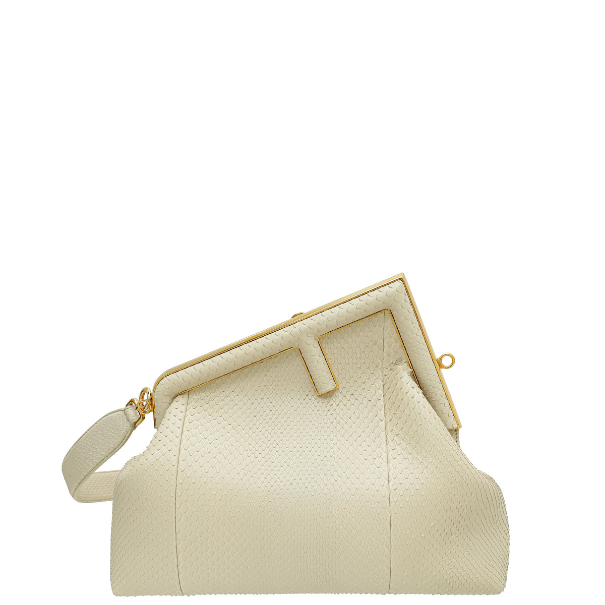 Fendi Vintage White "Fendi First" Python Medium Bag