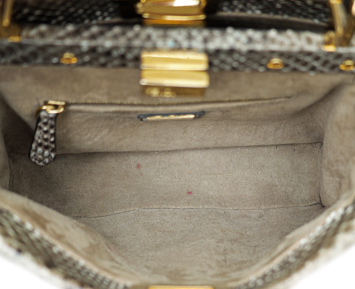 Fendi Asphalt Grey Python Peekaboo Mini Bag