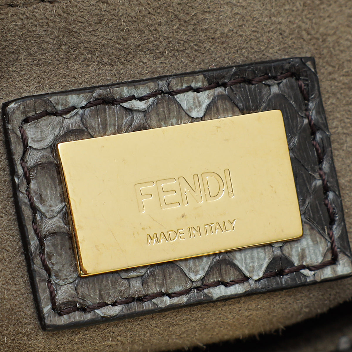 Fendi Asphalt Grey Python Peekaboo Mini Bag