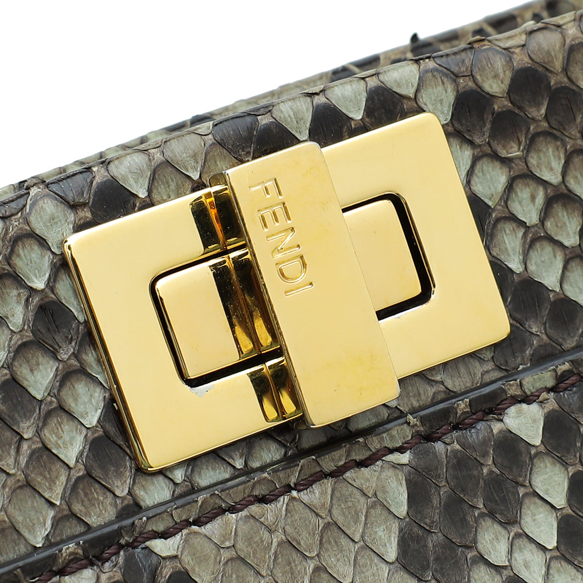 Fendi Asphalt Grey Python Peekaboo Mini Bag