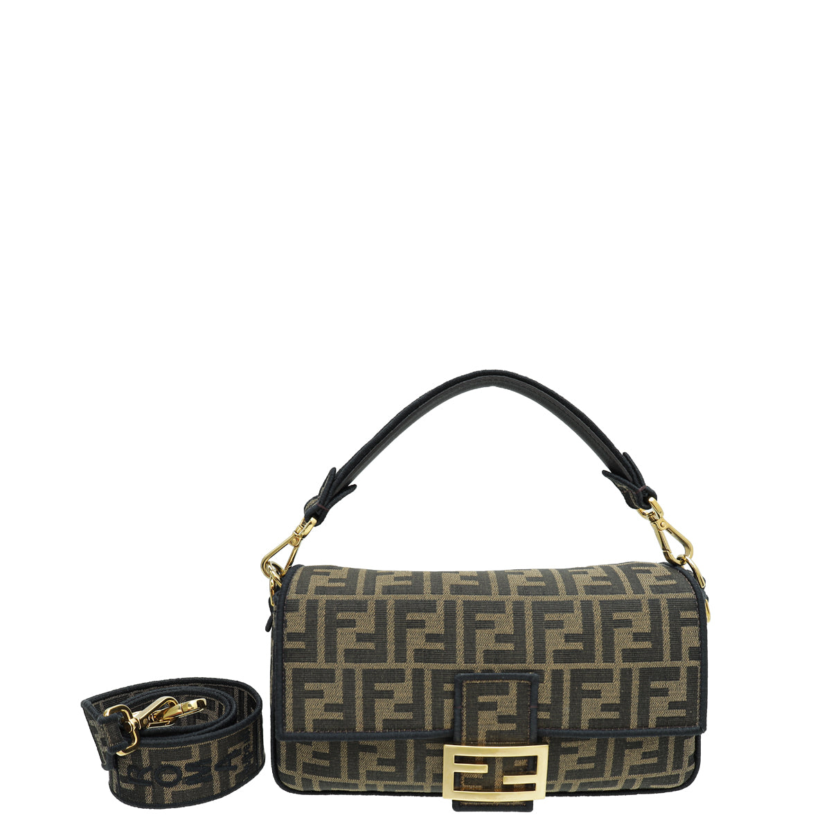 Fendi Bicolor FF Zucca Roma Baguette NM Medium Bag