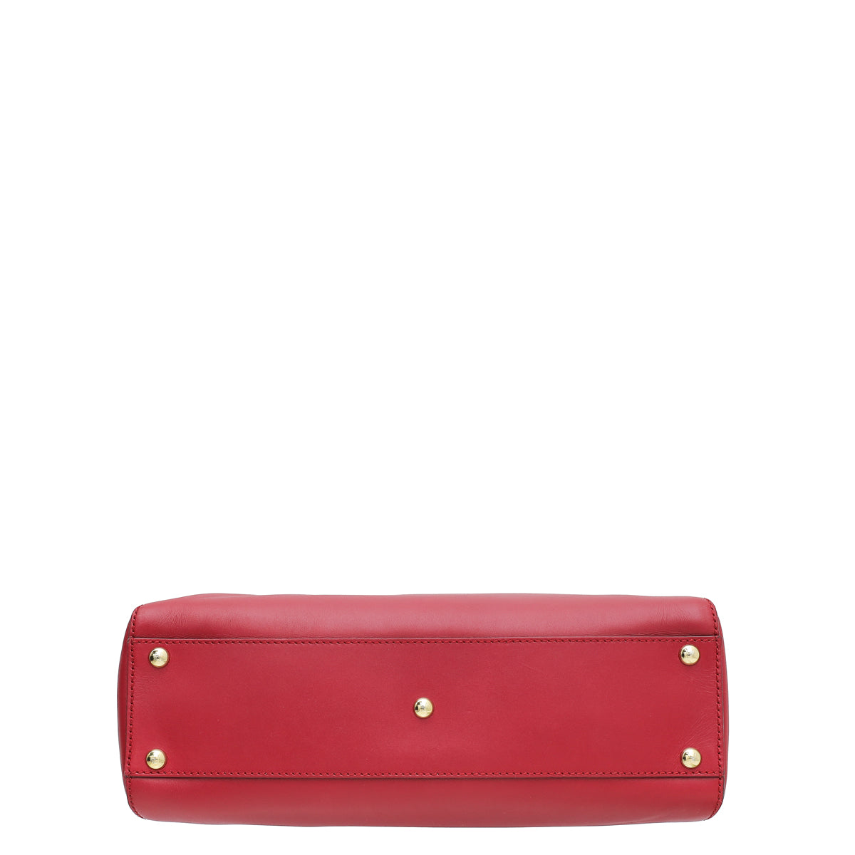 Fendi Red Iconic Peekaboo Regular Bag W /Pequin Lining