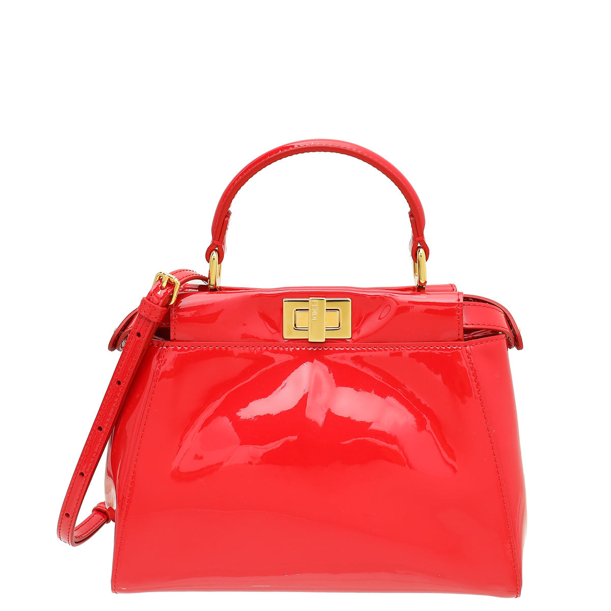 Fendi Red Peekaboo Vernis Mini Bag