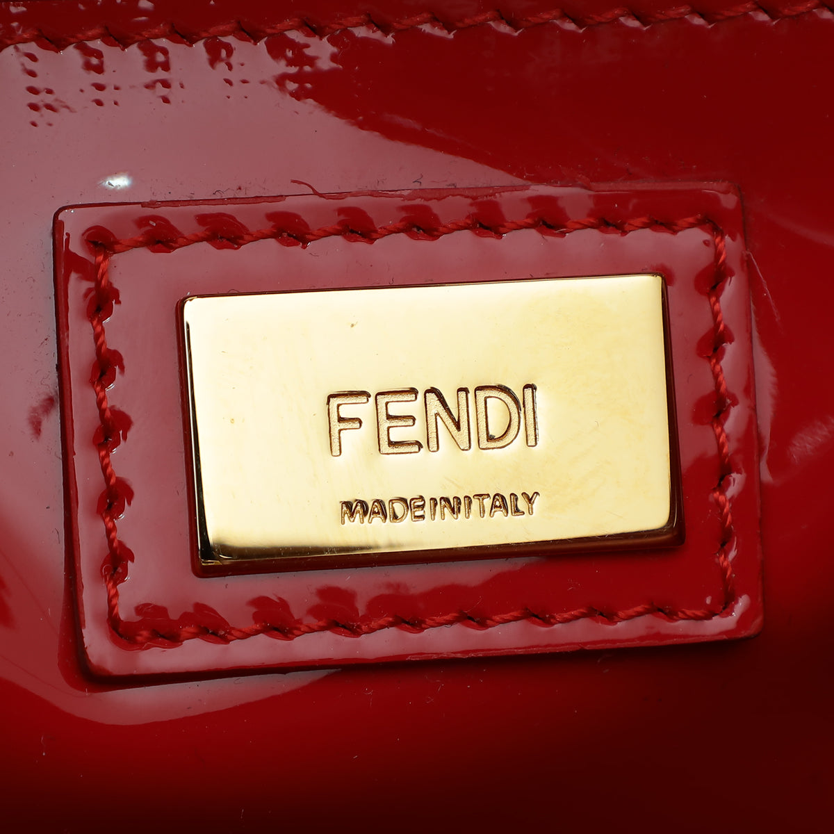 Fendi Red Peekaboo Vernis Mini Bag