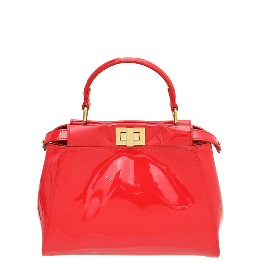 Fendi Red Peekaboo Vernis Mini Bag