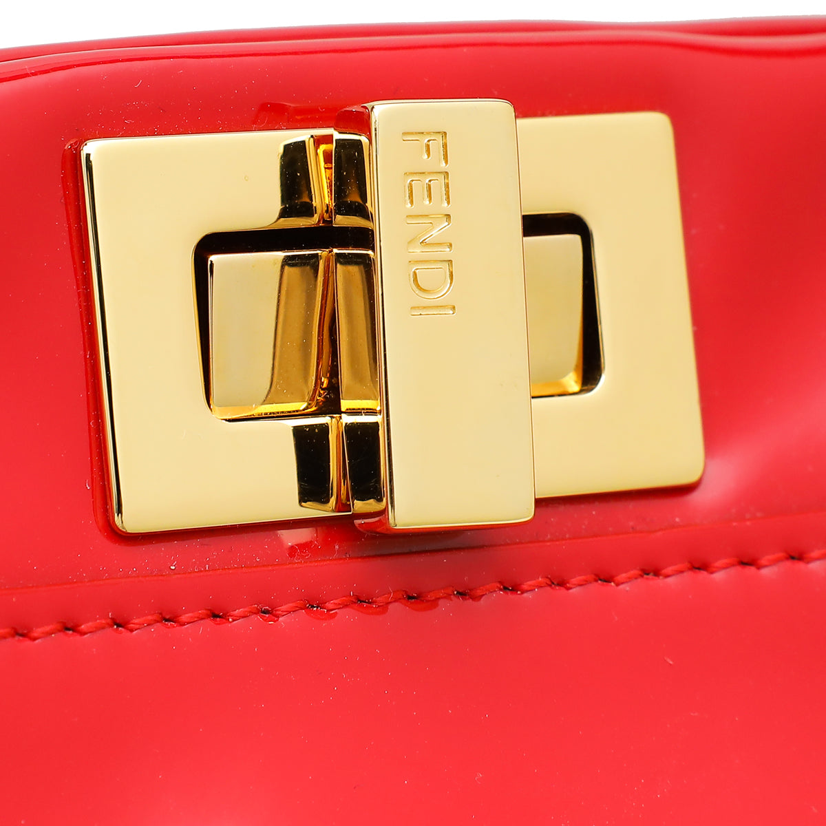 Fendi Red Peekaboo Vernis Mini Bag