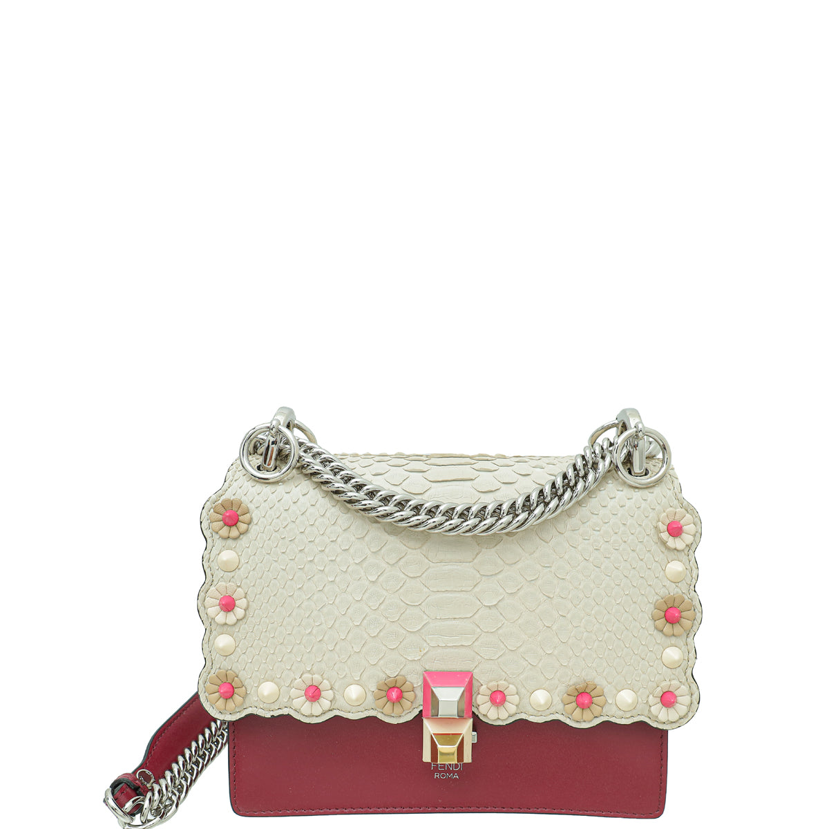 Fendi Bicolor Kan I Python Small Shoulder Bag