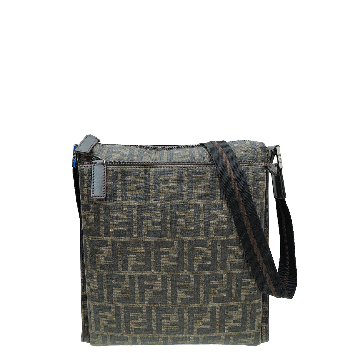 Fendi Tobacco FF Zucca Messenger Crossbody Bag