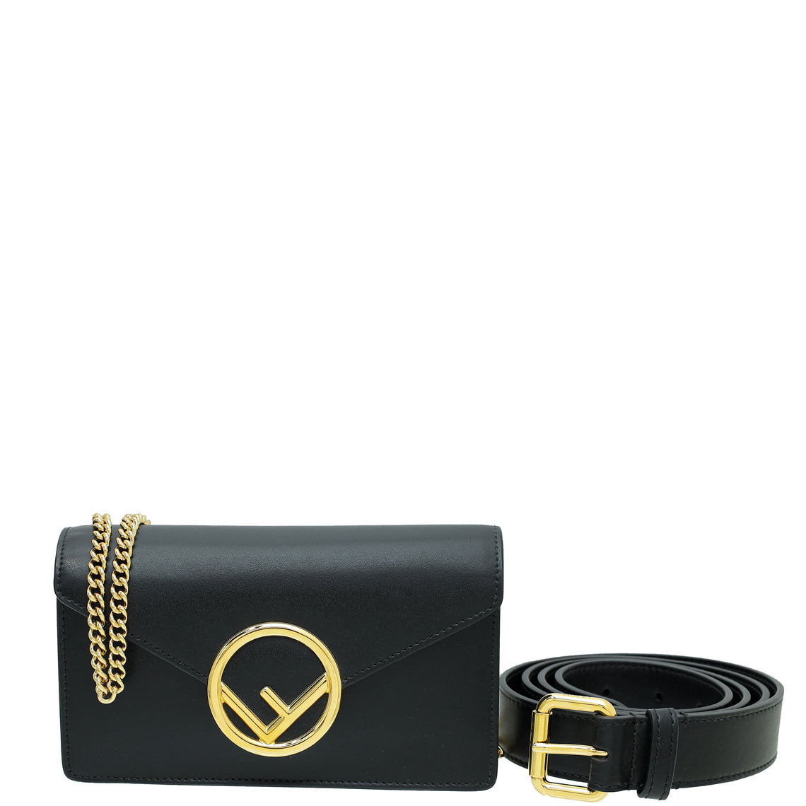 Fendi Black Kan I Belt Shoulder Bag